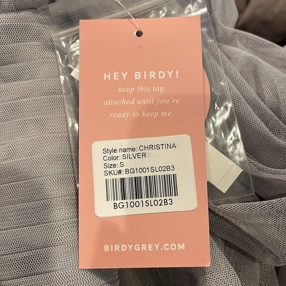 NWT Birdy Grey Bridesmaid Formal Dress Silver Christina BG1001SL02B3 Size Small - Picture 6 of 11
